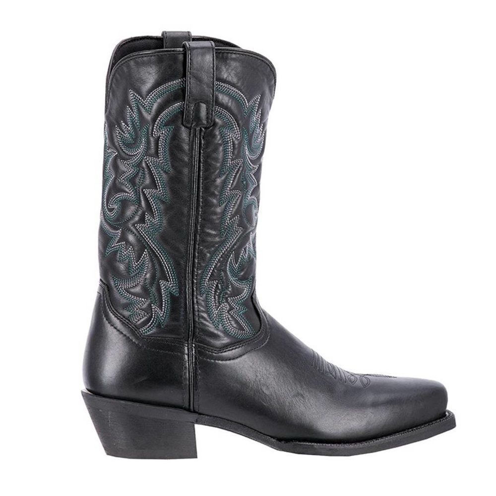Laredo Bryce Leather Cowboy Boots In Black
